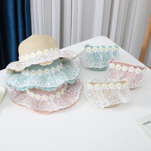 Versatile Lace Straw Visor Cap Baby <b>Hat</b> + <b>Bag</b> Set for Children's Summer Outdoor Leisure - Product Image 5