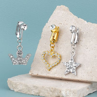 Lingchee – Nouveaux Anneaux de Nombril Personnalisés en Acier Inoxydable à Clipser, Non Perçants, avec Cœur, Étoile et Cristal – Bijoux de Piercing Corporel