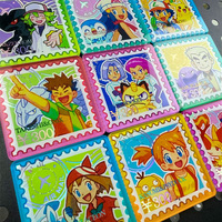 Aimant de réfrigérateur en forme de timbre postal PY, fan art Pokémon, cadeau, marchandise, vente en gros et au détail, qualité supérieure, fournitures pour collectionneurs de jeux de société