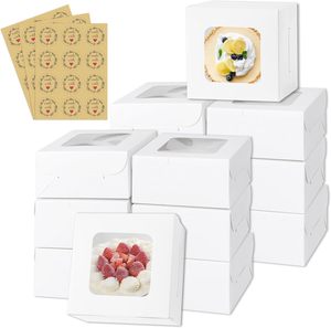 Scatole Bianche per Torte con Finestra, Piccole Confezioni per Pasticceria, Dolci, <span class=keywords><strong>Biscotti</strong></span>, Dessert, Macaron, Caramelle, Regali di Natale - Product Image 1