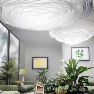 Огнестойкий потолочный светильник A1 из французской текстурированной бумаги Dupond с тиснением «волна», для выставочного оборудования - Product Image 1