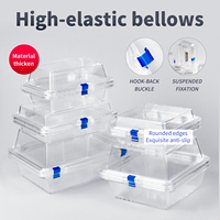 Boîte de rangement antichoc transparente en PU haute élasticité 35x35x25mm pour plaquettes semi-conductrices