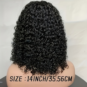 Peluca <span class=keywords><strong>de</strong></span> Encaje Larga y Ondulada Negra <span class=keywords><strong>de</strong></span> 14 Pulgadas con Ondas <span class=keywords><strong>de</strong></span> Agua Esponjosas, Decoración <span class=keywords><strong>de</strong></span> Línea <span class=keywords><strong>de</strong></span> Cabello Invisible en Forma <span class=keywords><strong>de</strong></span> T - Product Image 3