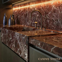 Dalles de marbre Rosa Levanto Cammy Stone, luxe naturel, écologiques, imperméables, pour murs et sols de salle de bain, cuisine et extérieur