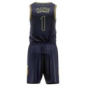 Survêtement de sport unisexe en polyester/coton de haute qualité, séchage rapide, respirant, anti-humidité, tenue de basketball, nom et logo personnalisés - Product Image 2