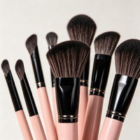Ensemble de pinceaux de maquillage double embout JIY, 7 pièces, pinceaux cosmétiques, fond de teint, blush, contour, poils synthétiques, manche en bois, logo personnalisé