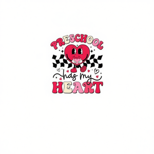 T-shirt promotionnel personnalisable pour enseignants « Groovy Preschool Has My Heart » pour la Saint-Valentin - Product Image 2