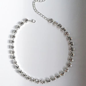 8MM Round Brilliant Cut Moissanite Diamond Tennis Necklace 925 Sterling <b>Silver</b> <b>Choker</b> Engagement Wedding Gift for Partner - Product Image 5