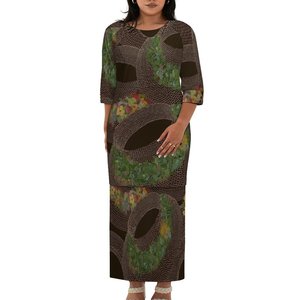 Moda hawaiana Puakenikeni Plus Size abito da chiesa due pezzi Set abiti Outfit stampa su richiesta chiesa femminile <span class=keywords><strong>abbigliamento</strong></span> <span class=keywords><strong>formale</strong></span> - Product Image 5