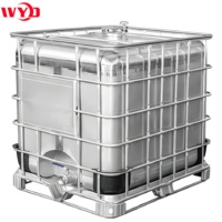 Réservoir de stockage IBC en acier inoxydable de 1000 L pour l'azote liquide et l'industrie du latex en forme rectangulaire ou carrée