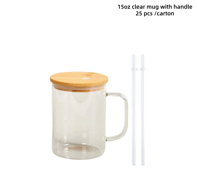 Clear -15oz clear mug with handle