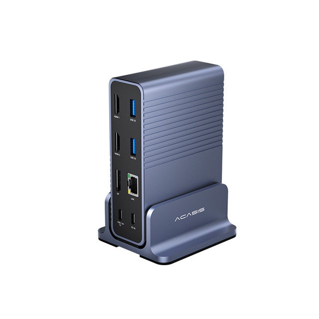 15 in 1 USB-C Hub for 2.0/4K 60Hz for 2.0 2 USB 3.0 PD 100W 1 Gigabit Ethernet Adapter Aluminum Alloy SD Card Support-in Stock