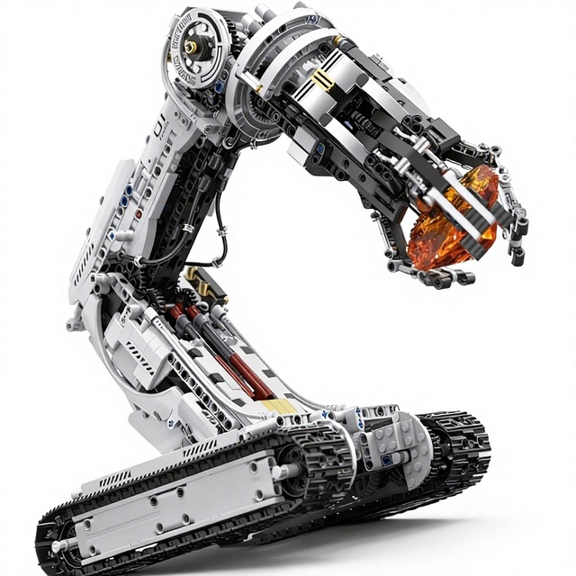 Technical Tracked Robot Arm Building Block Kits STEM Educational Toy Upgraded Version Remote APP Controlled Model