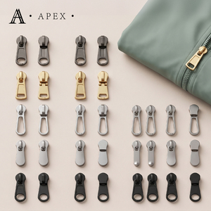 ผู้ผลิตซิป APEX ห่วงดึงโลหะแบบล็อคอัตโนมัติจากสังกะสีอัลลอยด์  ห่วงดึงซิปแบบกำหนดเองพร้อมโลโก้  ดีไซน์ห่วงดึงซิปหลากหลายแบบสำหรับเสื้อผ้า - Product Image 1