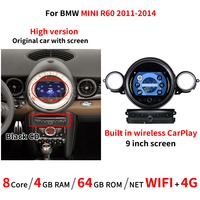 Krando 9 "Android Auto Radio pour BMW Mini Cooper R55 R56 R60 2007 - 2014 Autoradio Multimédia Support Sans Fil Carplay 4G WIFI
