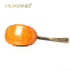 MUXIANG Hand Carved Briar Wood Tobacco Pipe Bent Type With 3mm Filter Vintage Style For Men - Product Image 3
