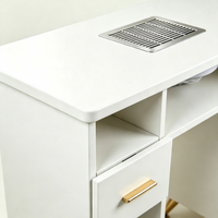 Station de travail professionnelle pour manucure en salon de beauté avec collecteur de poussière, design moderne, matériau MDF, pour salons de beauté et centres commerciaux