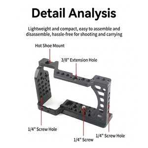 Carcasa Ligera de Aluminio Antiarañazos para Cámara <span class=keywords><strong>Sony</strong></span> Serie A6000, Resistente a Caídas, Expandible, con Accesorios - Product Image 6