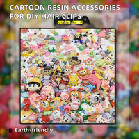 Accessoires en résine de style mixte de dessin animé écologiques les plus vendus pour les pinces à cheveux DIY, technique de trempage dans la colle, animaux de dessin animé mixtes