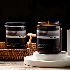 Velas Aromáticas LunaLith al por Mayor con Frasco de Vidrio Ámbar | Velas Aromáticas de Cera de Soya de Marca Privada para Regalos y Decoración del Hogar - Product Image 3