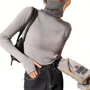 <span class=keywords><strong>Pull</strong></span> tricoté à col montant pour <span class=keywords><strong>femme</strong></span>, manches longues, coupe ajustée, collection hiver 2026 – Qualité supérieure, vente en gros - Product Image 1