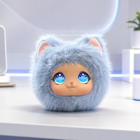 Peluche parlante intelligente avec coussin vocal IA, yeux lumineux, 4G ESIM, dialogue continu, boule ronde de 10 cm, pour les 14 ans et plus