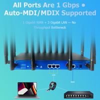 Routeur WIFI 6 CPE AX3000 5G OpenWrt 4 emplacements pour cartes SIM Antennes externes à gain élevé Routeur 5G personnalisé