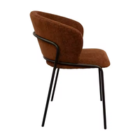 Chaises de salle à manger en tissu de style nordique moderne et luxueux pour salon, design élégant, ensemble économique pour la maison et les restaurants, avec structure en métal