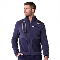 Veste polaire homme FIGS SHIFT pour l'automne, col montant, fermeture éclair, respirante, style vêtement de travail, 100 % polyester, imprimé délavé