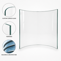 Panneau de verre trempé courbé, verre de sécurité transparent à faible teneur en fer, forme personnalisée pour balustrade, douche, bâtiment