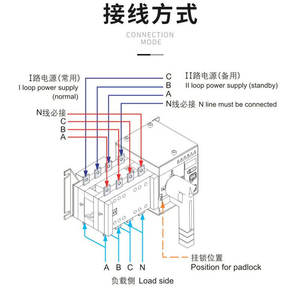 Interruptor de Transferencia Automática de Doble Potencia Delixi CDQ1S, Trifásico, Cuatro Cables, 25A/40A/63A/100A/125A, Tipo 4P, CB/PC - Product Image 2