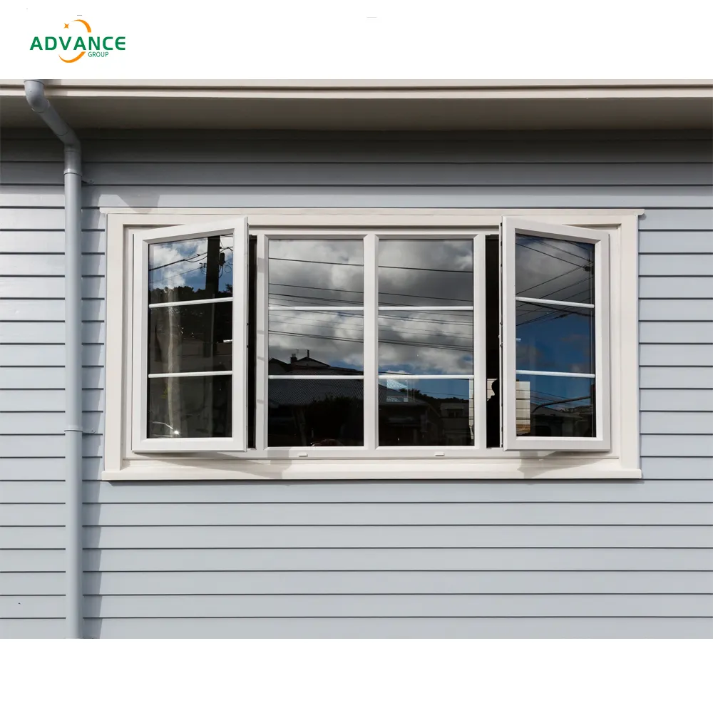 Produk baru isolasi suara pvc 2 panel aluminium casement jendela pvc jendela upvc dengan subsills