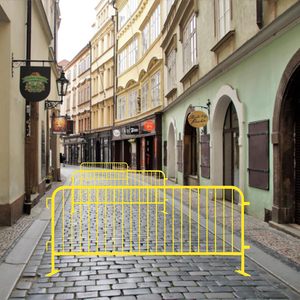 Nhiệm vụ nặng nề 8.5 ft. An toàn màu vàng kho kiểm soát đám đông kim loại lồng vào nhau chướng ngại vật không có chuyến đi chân rào cản giao thông - Product Image 3