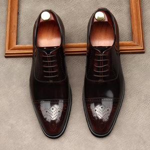 Chaussures habillées formelles pour hommes de haute qualité – Nouvelles chaussures décontractées respirantes à lacets, à bout rond et semelle épaisse, idéales pour les mariages - Product Image 2