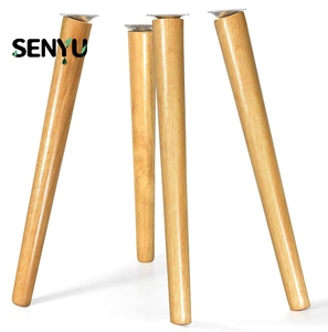Patas de Muebles Cónicas de Madera Estilo Mid-Century Moderno SENYU con Pies de Latón Dorado para Mesa y Silla - Product Image 2