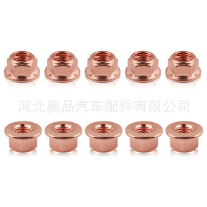 Tuercas hexagonales M8 con brida chapada en cobre para piezas de tubo de escape BMW Serie 3 E30 - Product Image 5