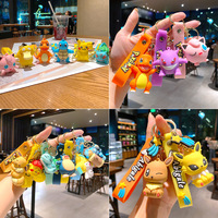 Venta al por mayor 100 Pikachued y Gengar llaveros pequeños dibujos animados clave colgantes muñecas hechas de silicona y goma gran regalo