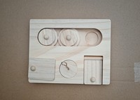 Jouet interactif en bois naturel pour petits animaux, distributeur de friandises, puzzle d'alimentation, jouet d'enrichissement pour hamster, hérisson, écureuil