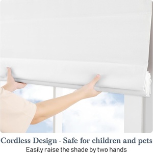 Fabbricazione di vendita calda tessuto di lino morbido per bambini di sicurezza Cordless tende romane per <span class=keywords><strong>Studyroom</strong></span> - Product Image 4