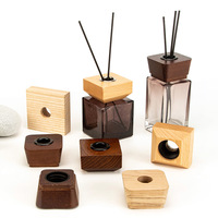Flacon diffuseur de parfum en verre de luxe vide de 100 ml, 150 ml, 200 ml avec bouchon en bois à vis pour aromathérapie d'ambiance – Vente en gros