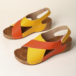 YX New Style Hot Designer Heavy Duty Light Weight Fashion <b>Women</b> Ladies Summer Solid <b>Leather</b> Outdoor Casual <b>Leather</b> Sandals - Product Image 1