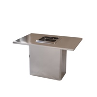 Design moderne, ensemble de chaises de table pour marmites chaudes pour barbecue en acier inoxydable et en bois pour restaurants sans fumée