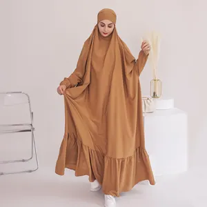 Fornecedor Abaya One Piece Jilbab Vestido De Oração Muçulmana Overhead Khimar Jilbab Abaya Robe Islâmico