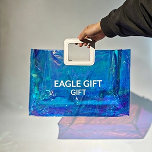 Custom Printed Laser Double Handle Packaging Bag <b>Large</b> Capacity Daily PVC Bag - Product Image 4