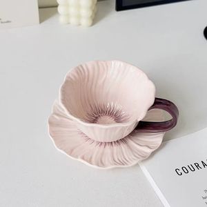 Vaisselle à motif floral sous glaçure violette, design élégant, ensemble de bols et d'assiettes à dessert pour la maison - Product Image 6