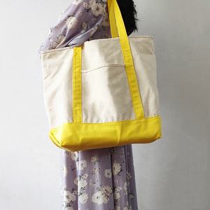 Venta al por mayor personalizado Eco 12 OZ algodón liso pesado bolsa de lona con el interior exterior bolsillos delanteros de compras - Product Image 6