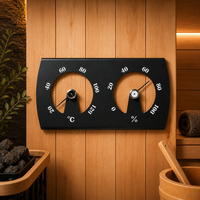 Termometer dan Higrometer Sauna Aluminium Hitam 2 in 1, Thermo-Hygrometer untuk Ruang Uap Sauna, Tersedia di Stok 2026