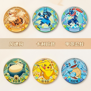 Anime Pokemond Pin Badge Pikachu Eevee Evolution Button Pins Cute Holographic Brooch Collectible Ita Bag Accessories Wholesale - Product Image 1