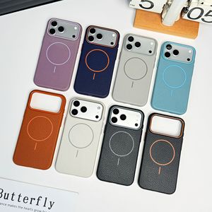 Funda Magnética para Teléfono con Textura de Lichi en TPU Suave y <span class=keywords><strong>Fibra</strong></span> Superfina en el Interior, para iPhone 17 16 Pro Max 17 Air, Antigolpes - Product Image 2