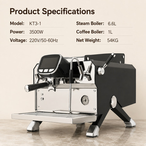 Machine à expresso commerciale multi-chaudières KT3-1, 3500W, programmable, 9 bars, chaudières en cuivre pour café, grande capacité, chaudière de 3,5L, Ensur - Product Image 5